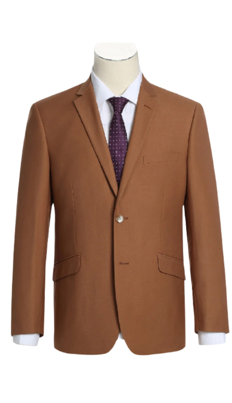 Renoir Men's Suit 201-106-BROWN (2-Piece Slim Fit Single Breasted Notch Lapel Suit)