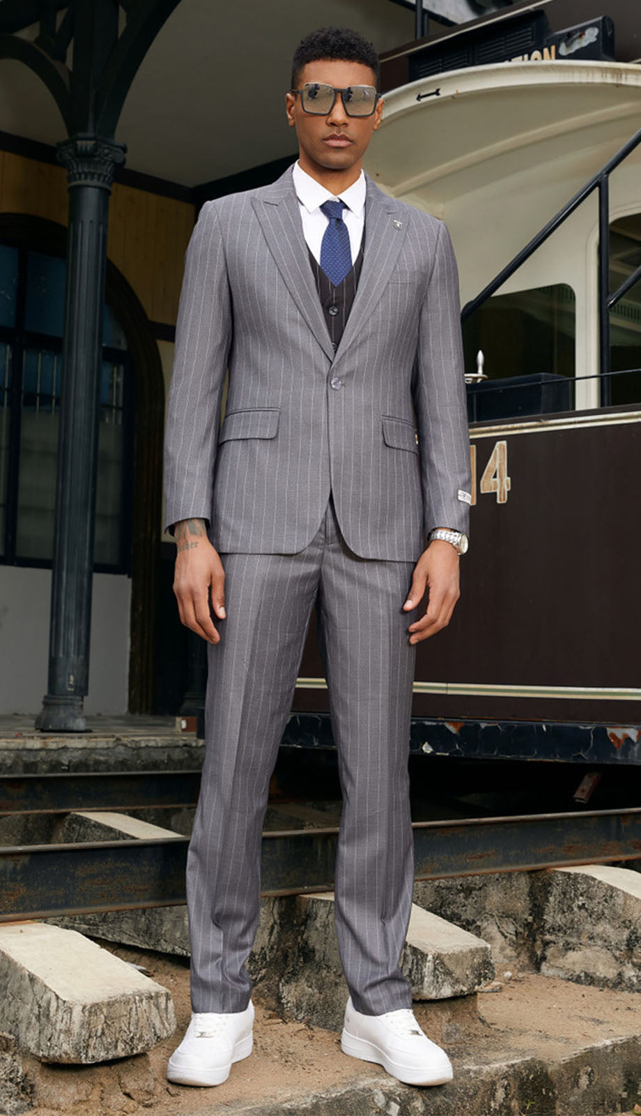 Stacy Adams SM147H1-GRY Mens Suit