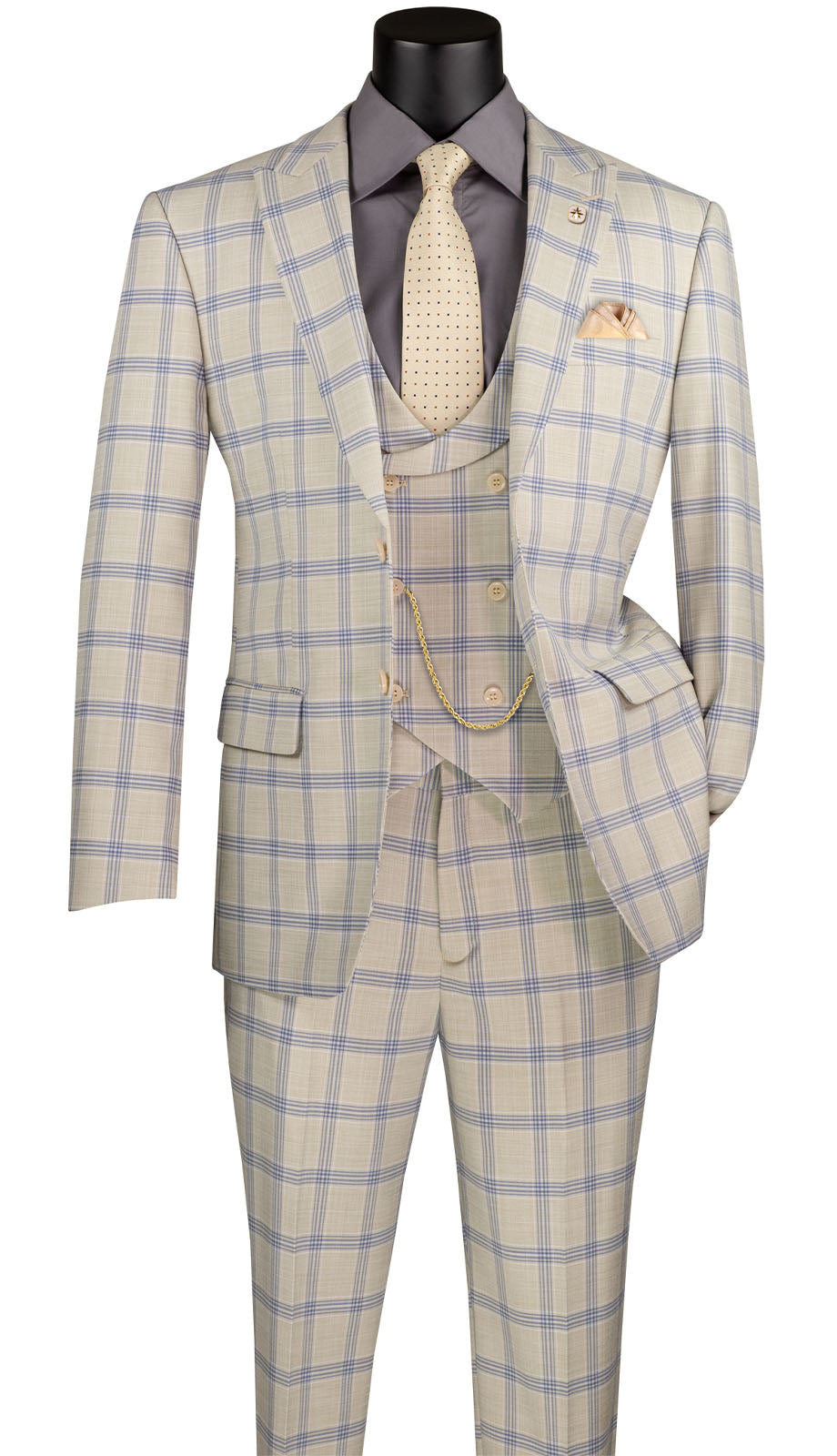 Vinci MV2W-5-BEIGE Mens Suit