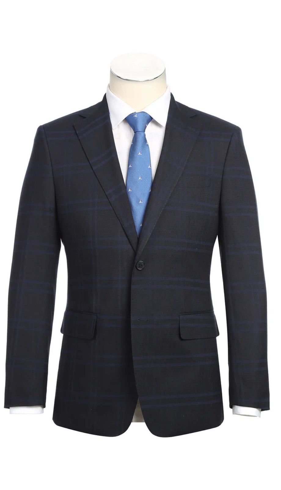English Laundry Mens Suit 22-20-410EL-NAVY ( Check Suit )