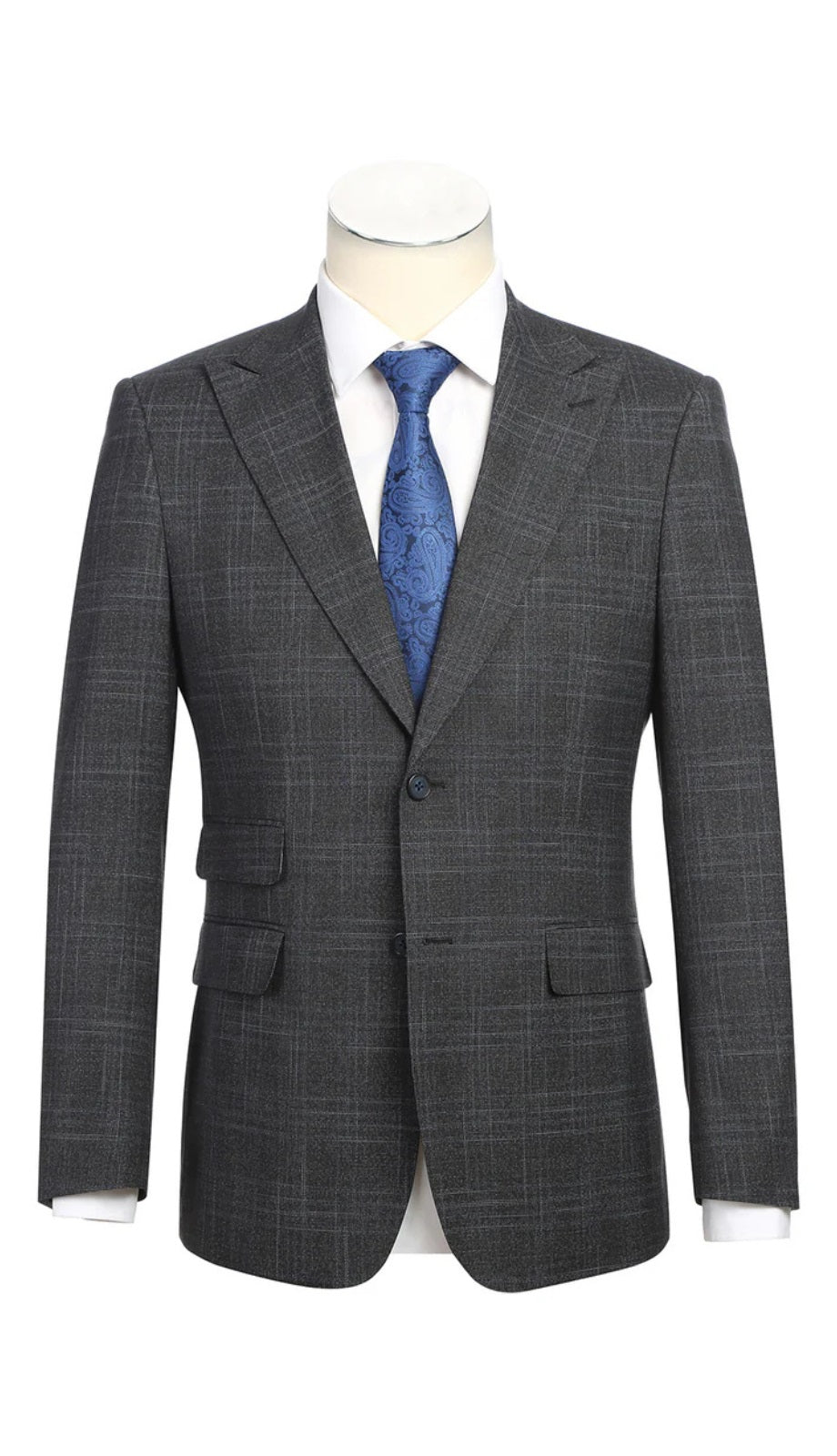 English Laundry Mens Suit 22-68-410EL-NAVY-GRY ( Check Suit )