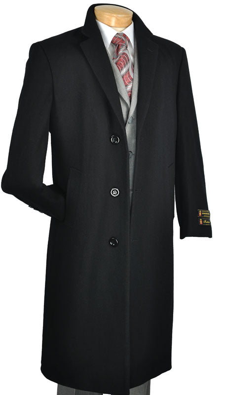 Vinci CL48-BLK Mens Top Coat