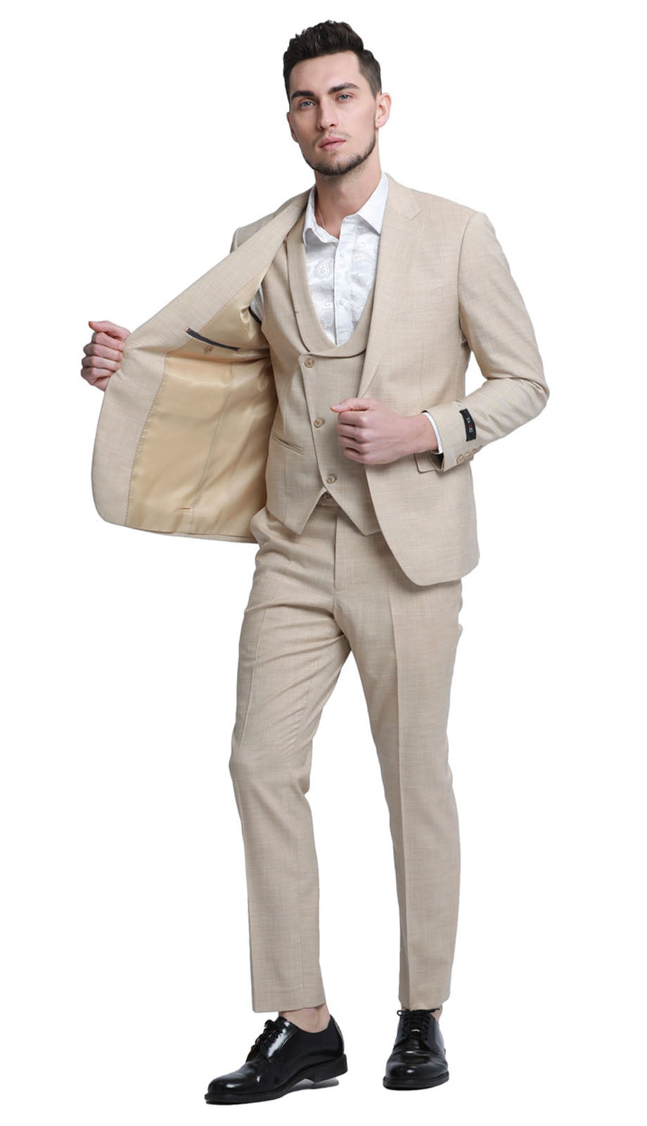 Tazzio M335SK-KHA Mens Suit