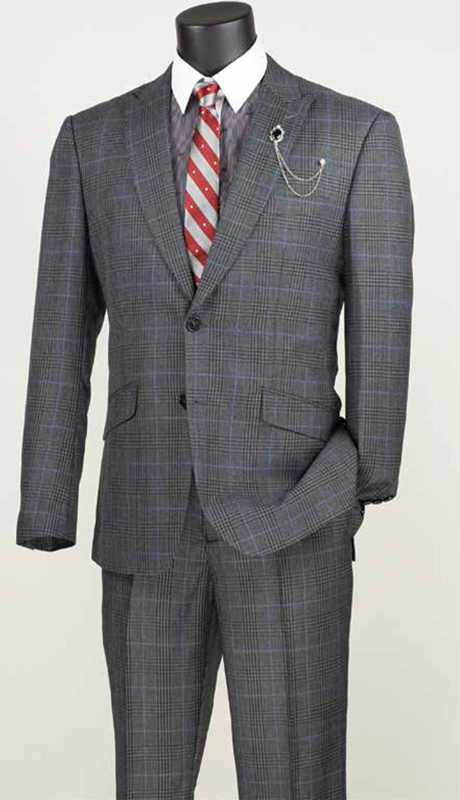 Vinci S2RW-1-CHR Mens Suit