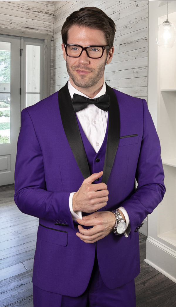 Statement TUX-SH-PU Mens Suit
