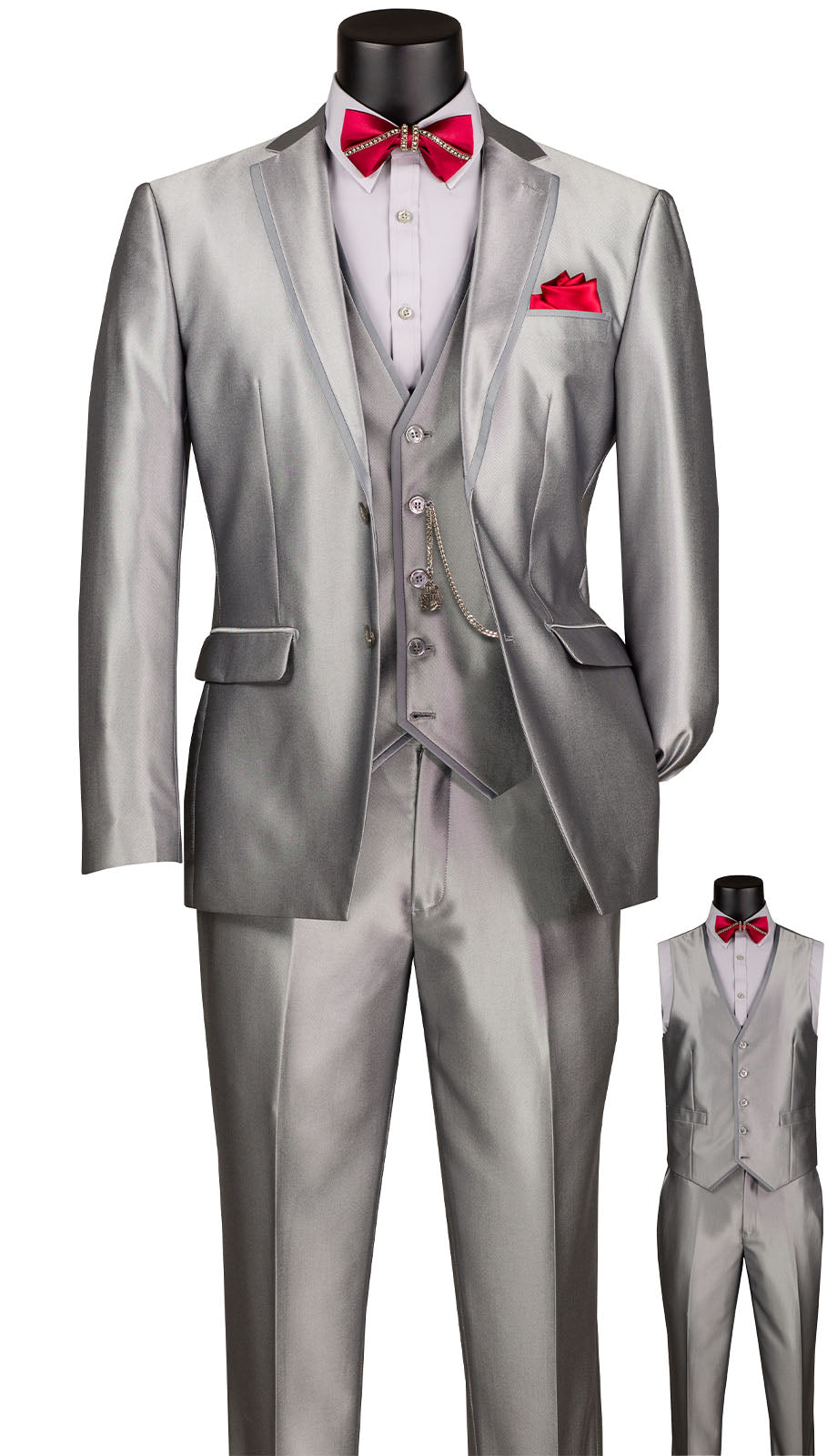 Vinci SV2D-1-SLV Mens Suit