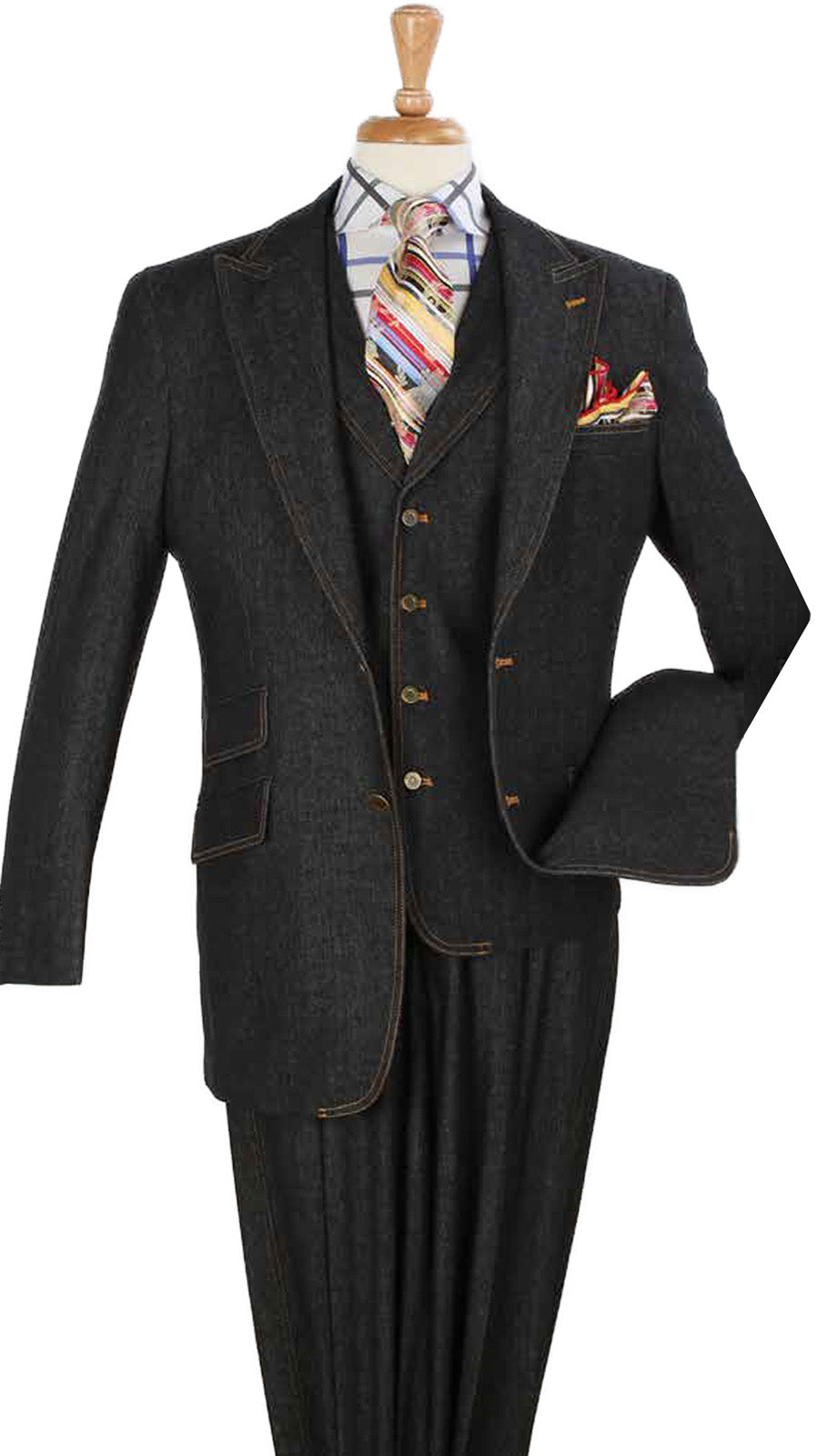 Iconic DEN-2-BLK Mens Suit