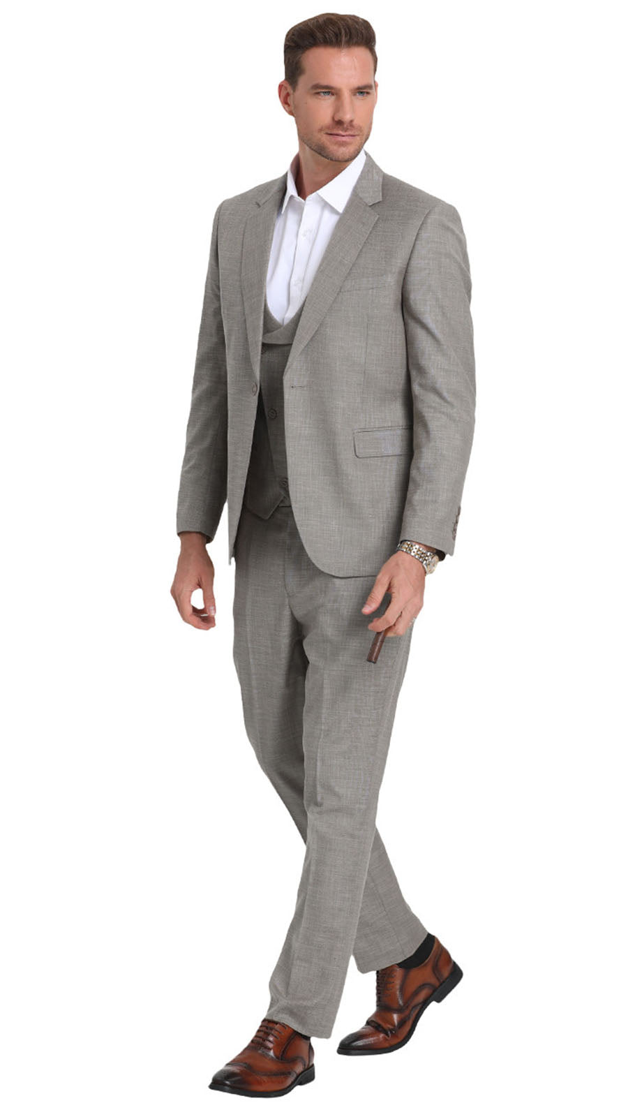 Tazzio M335SK-LGRY Mens Suit