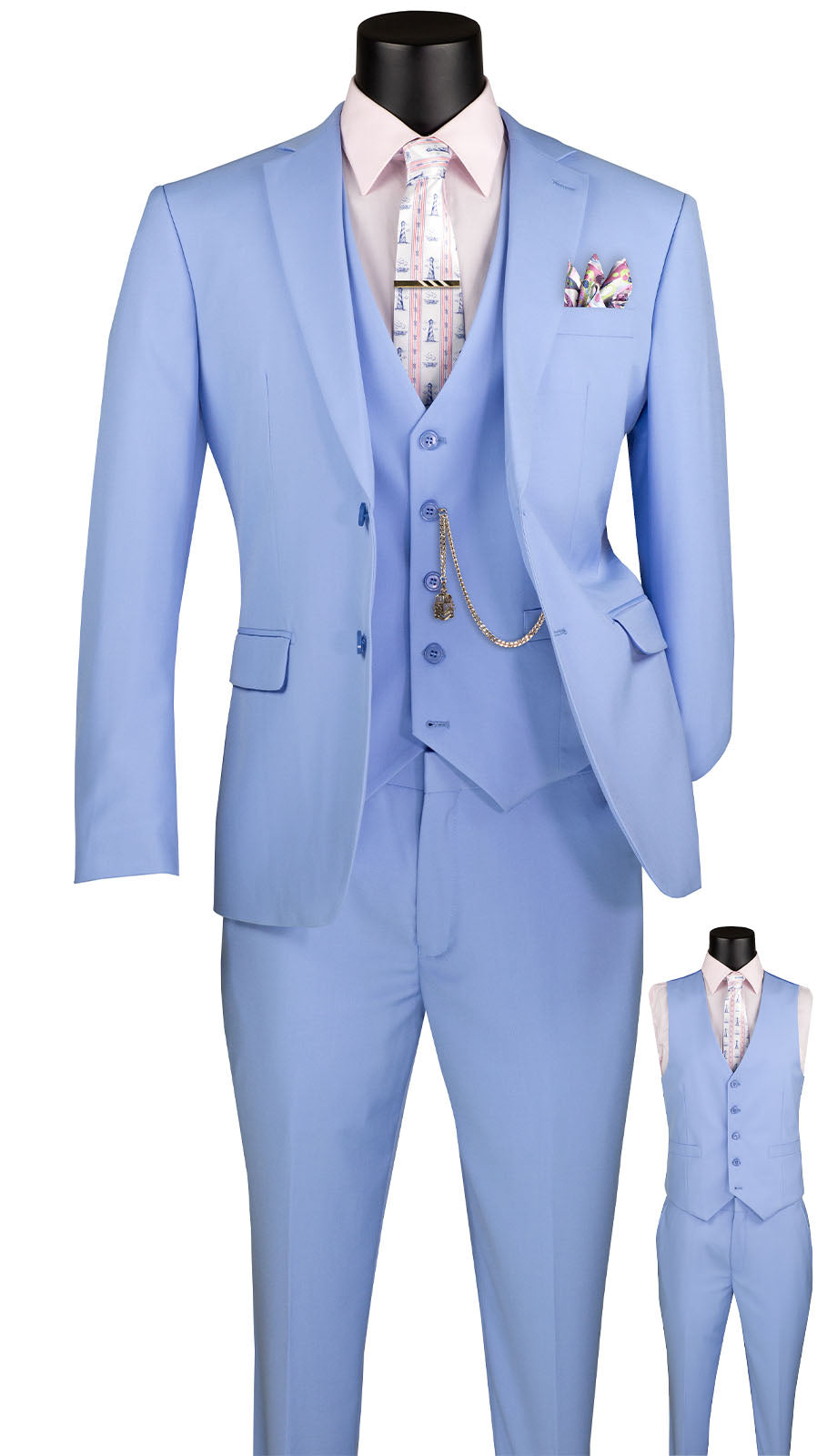Vinci SV2900-LTB Mens Suit