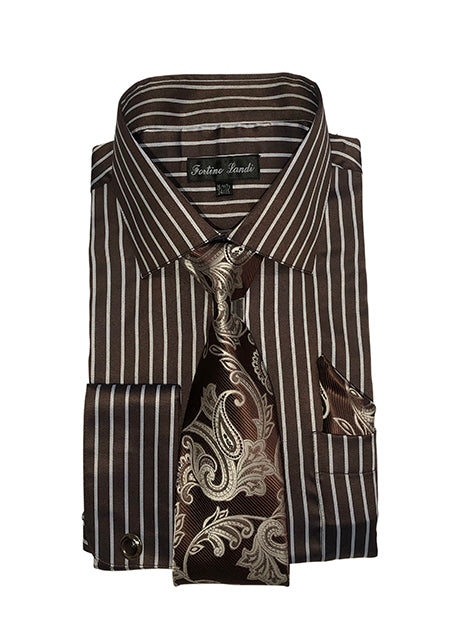 Fortino Landi FL633-BRN Mens Shirt