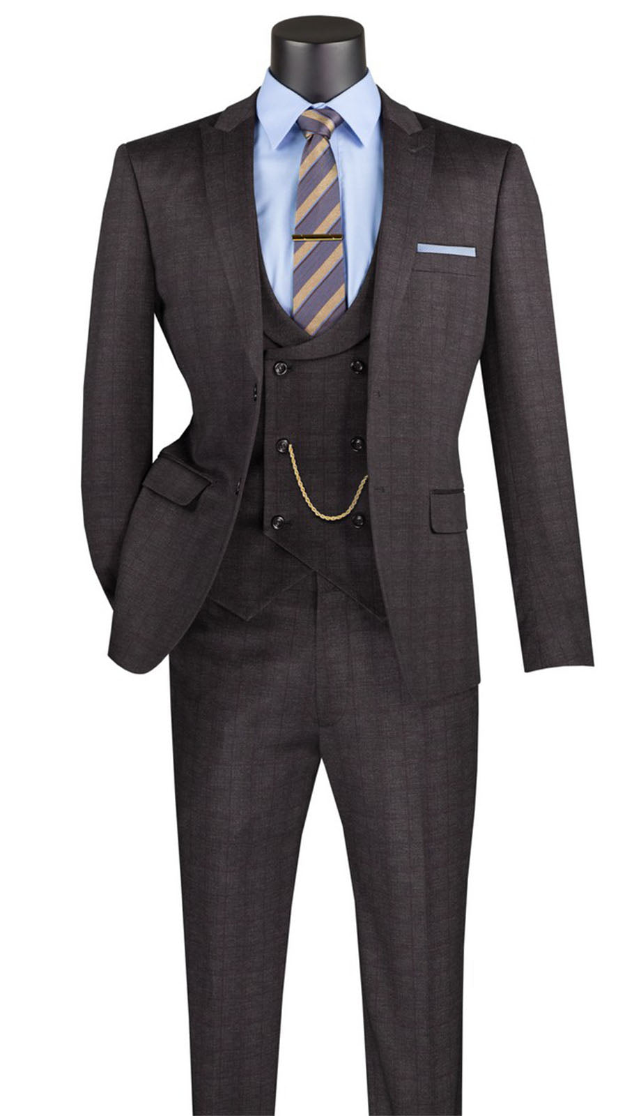 Vinci SV2W-8-BLK Mens Suit