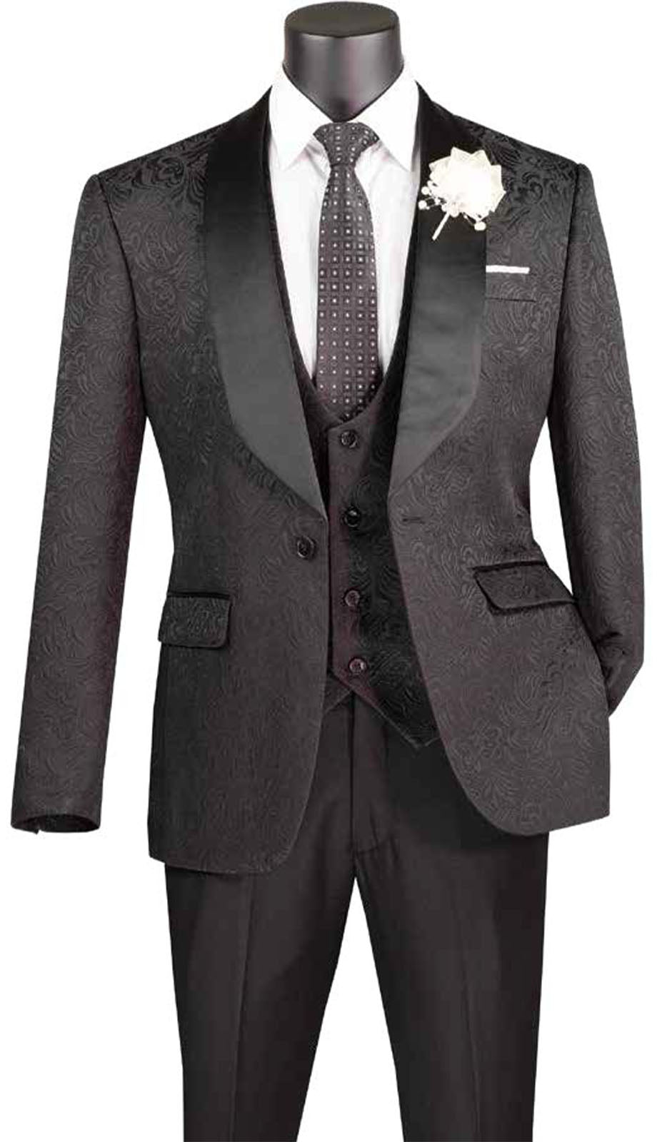 Vinci TVSJ-1-BLK Mens Tuxedo