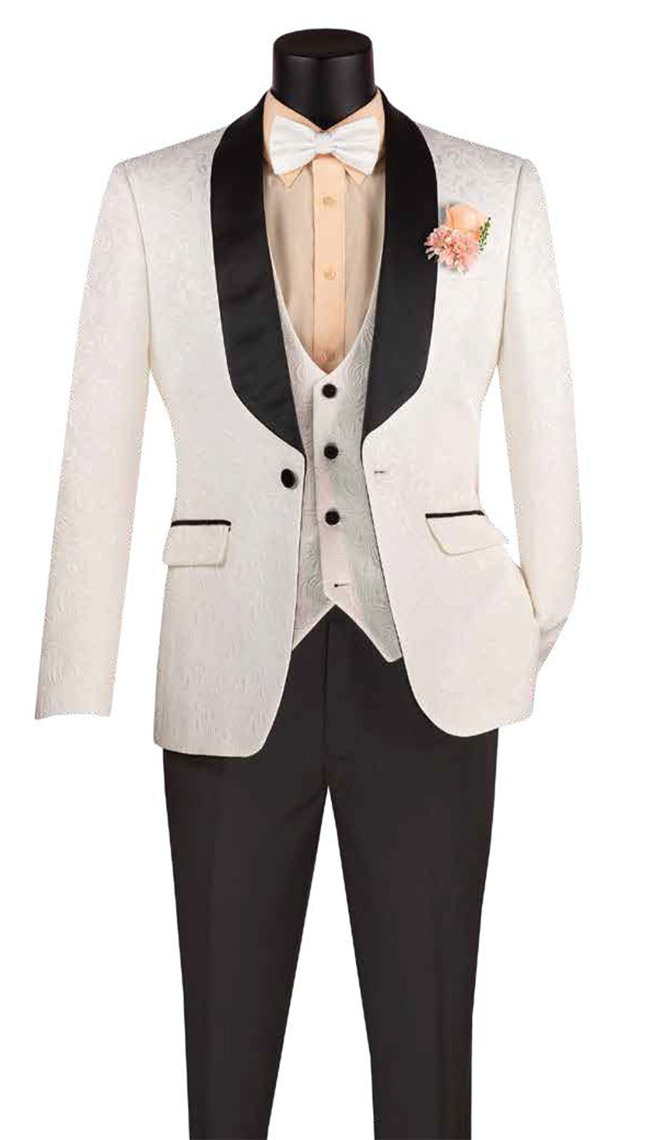 Vinci TVSJ-1-WHT Mens Tuxedo