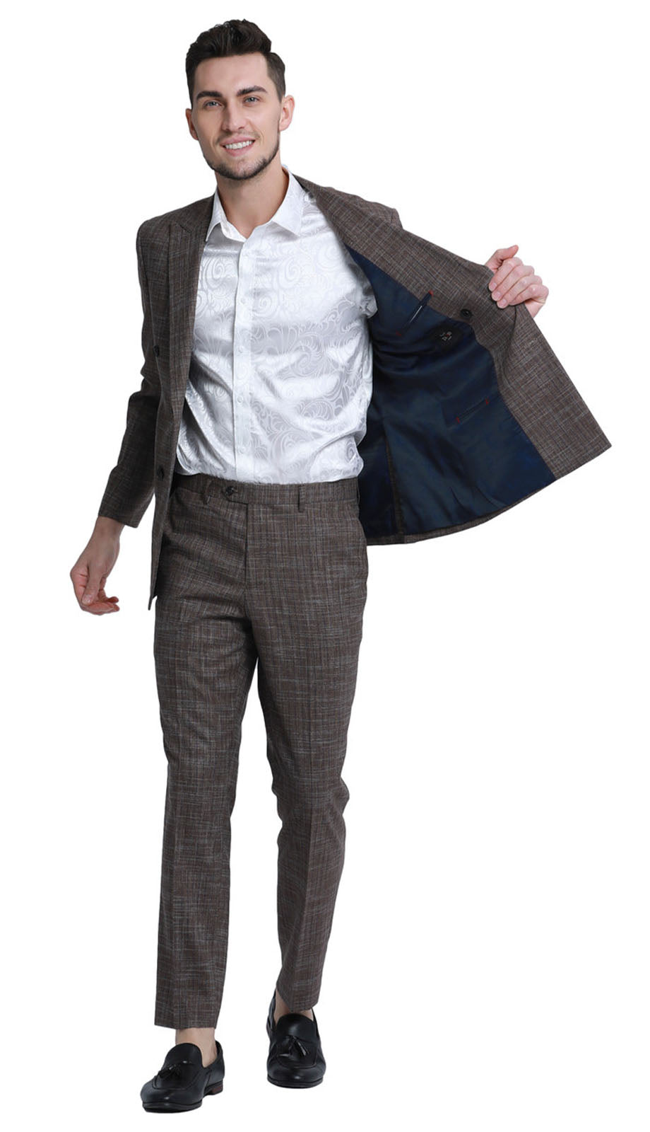 Tazzio M338SK-BRN Mens Suit