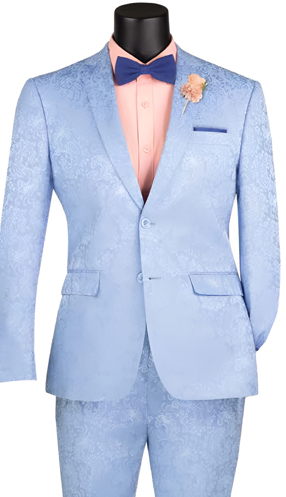 Vinci S2F-1-LBLU Mens Church Suit