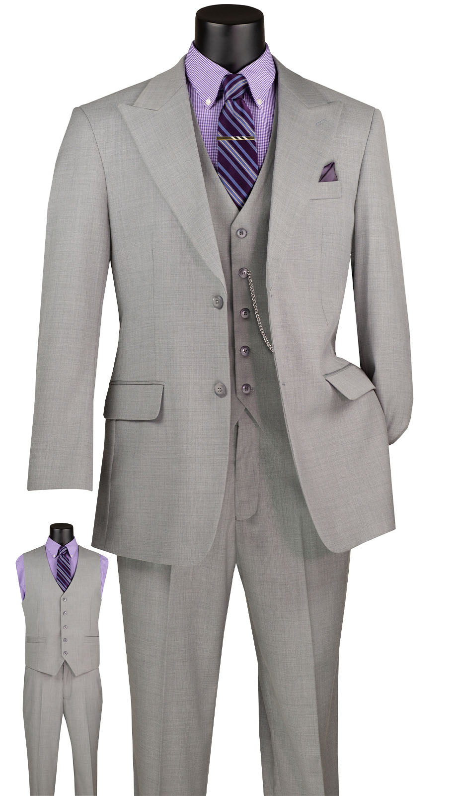 Vinci V2RK-4-LTG Mens Suit