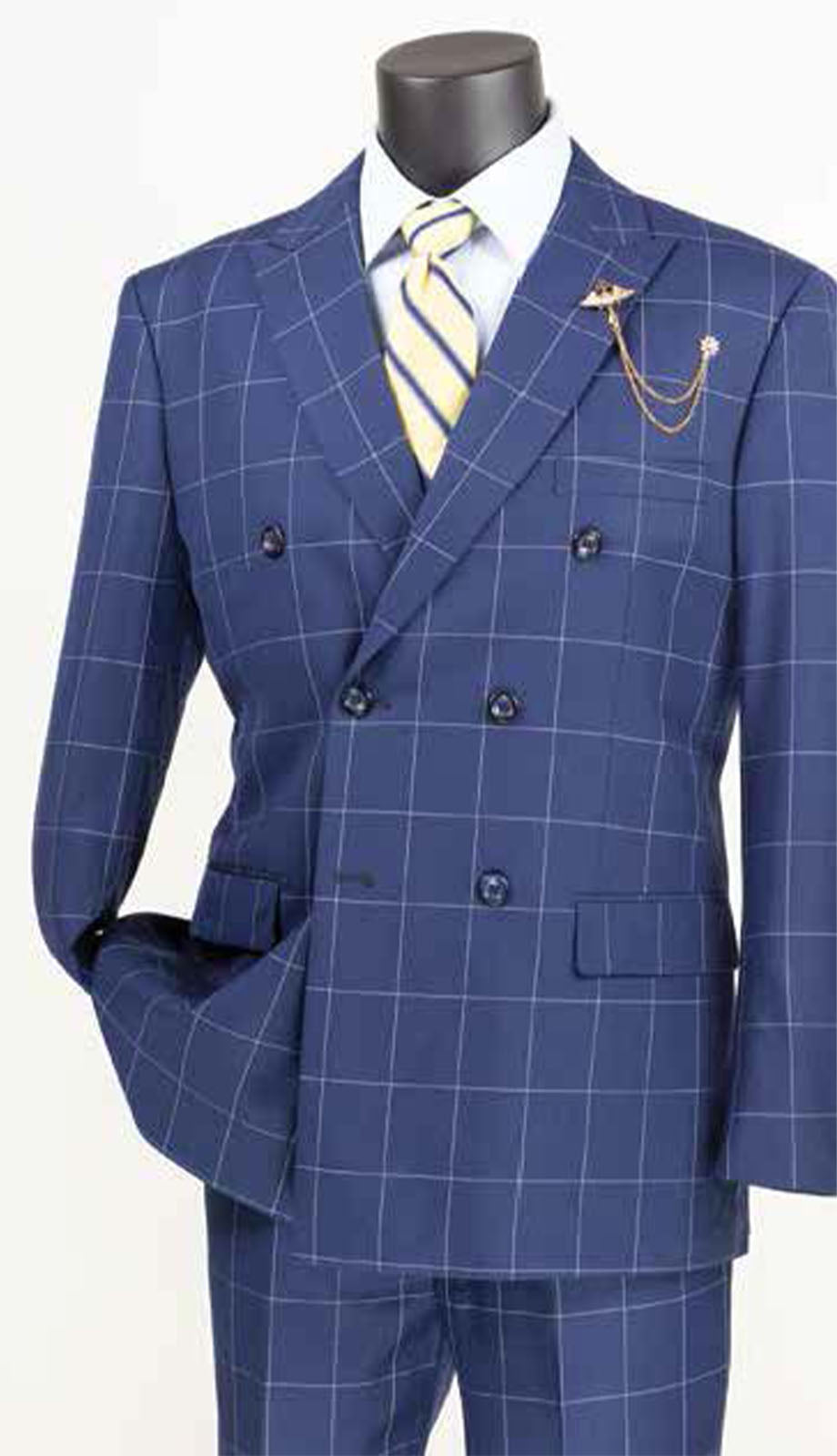Vinci MDW-1-BLU Mens Suit