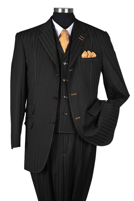Milano Moda 5267V-BK Mens Suit