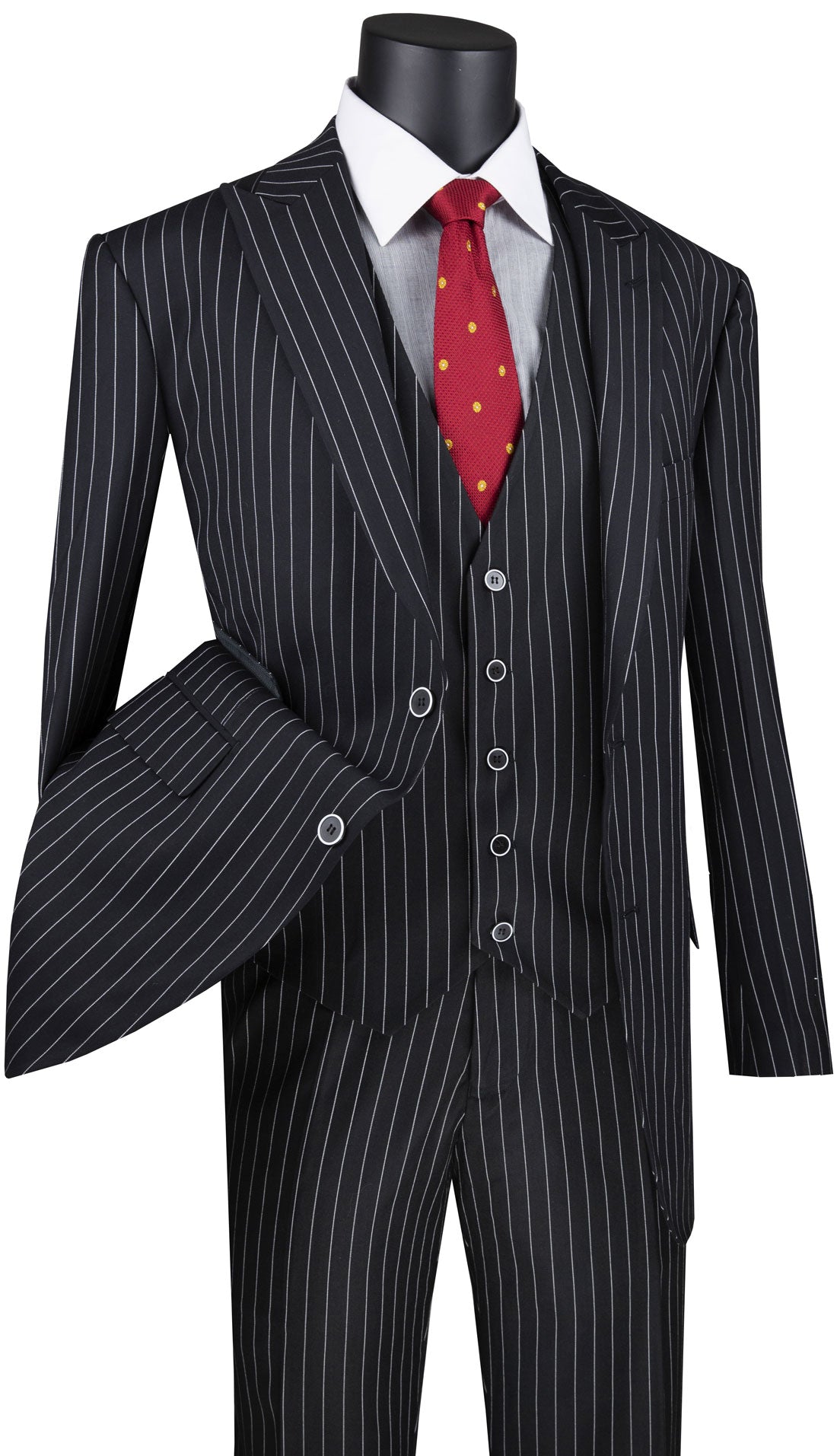 Vinci V2RS-9-BLK Mens Suit