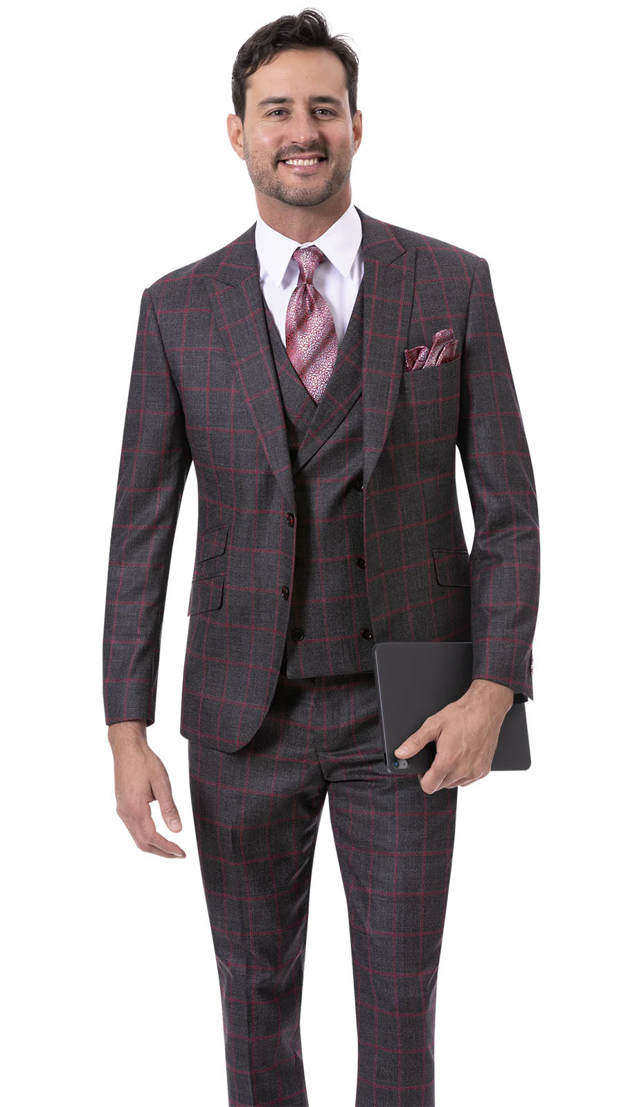 EJ Samuel M2783-BWR Mens Suit