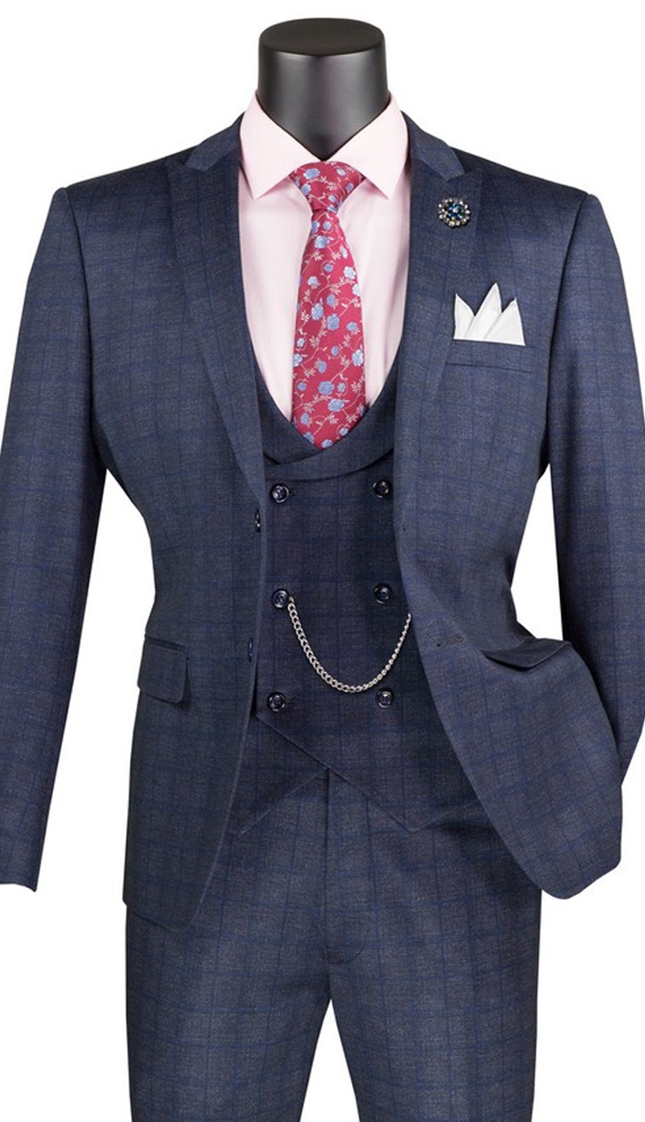 Vinci SV2W-8-NVY Mens Suit