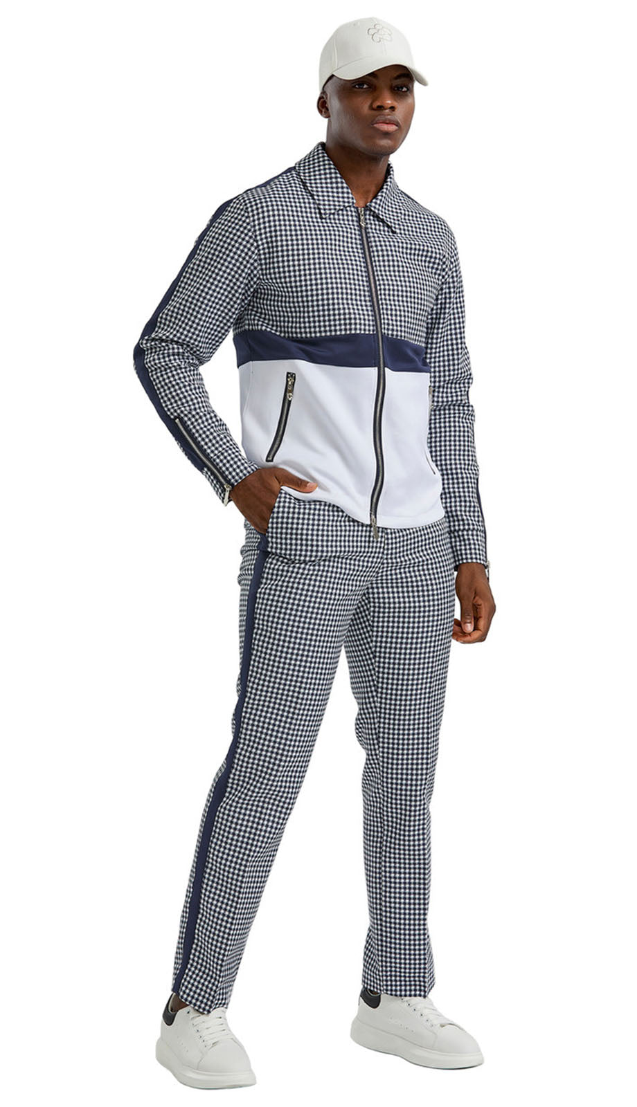 Tazzio M343SK-NVY Mens Sport Suit