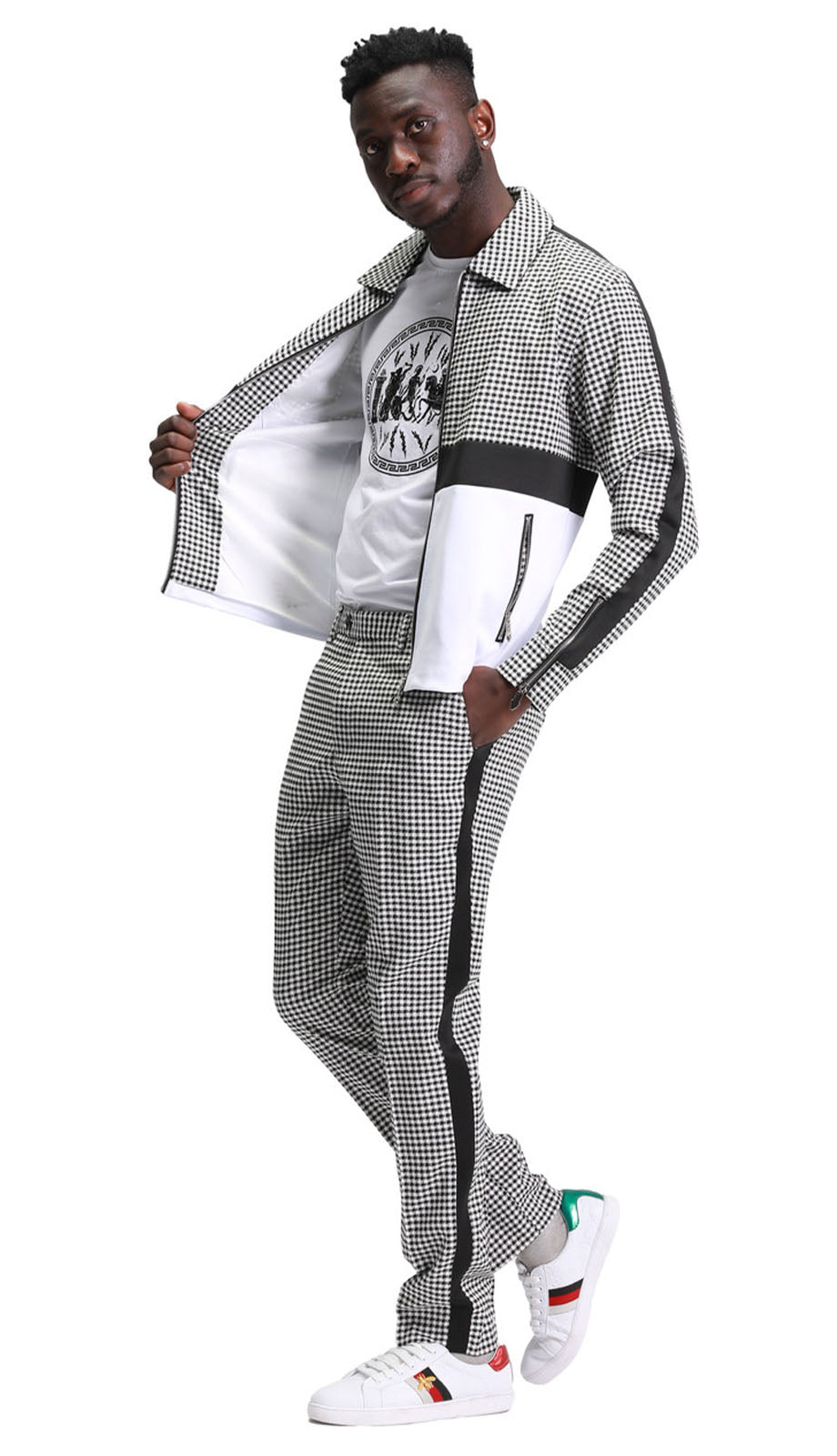 Tazzio M343SK-BLK Mens Sport Suit