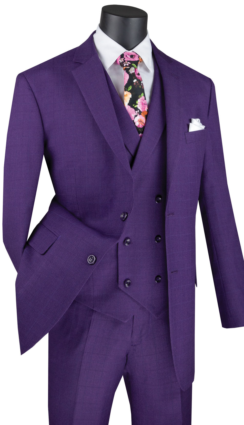 Vinci V2RW-13-PUR Mens Suit