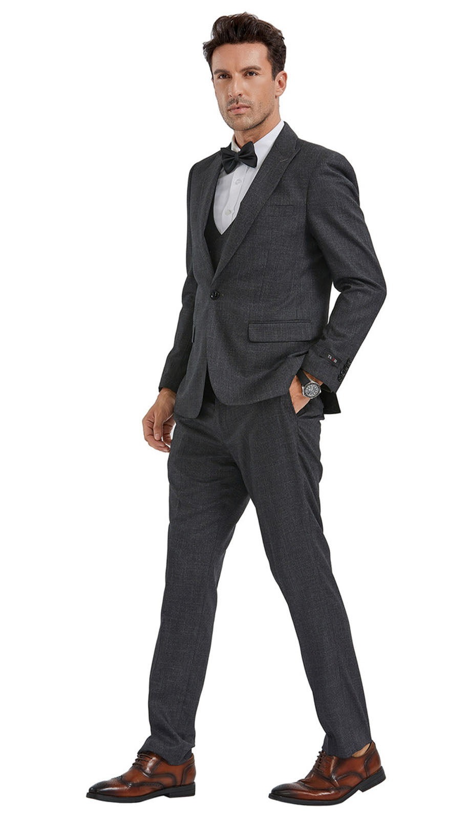 Tazzio M349SK-CHARCOAL Mens Suit