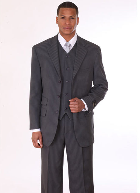 Milano Moda 802V-GR Mens Suit