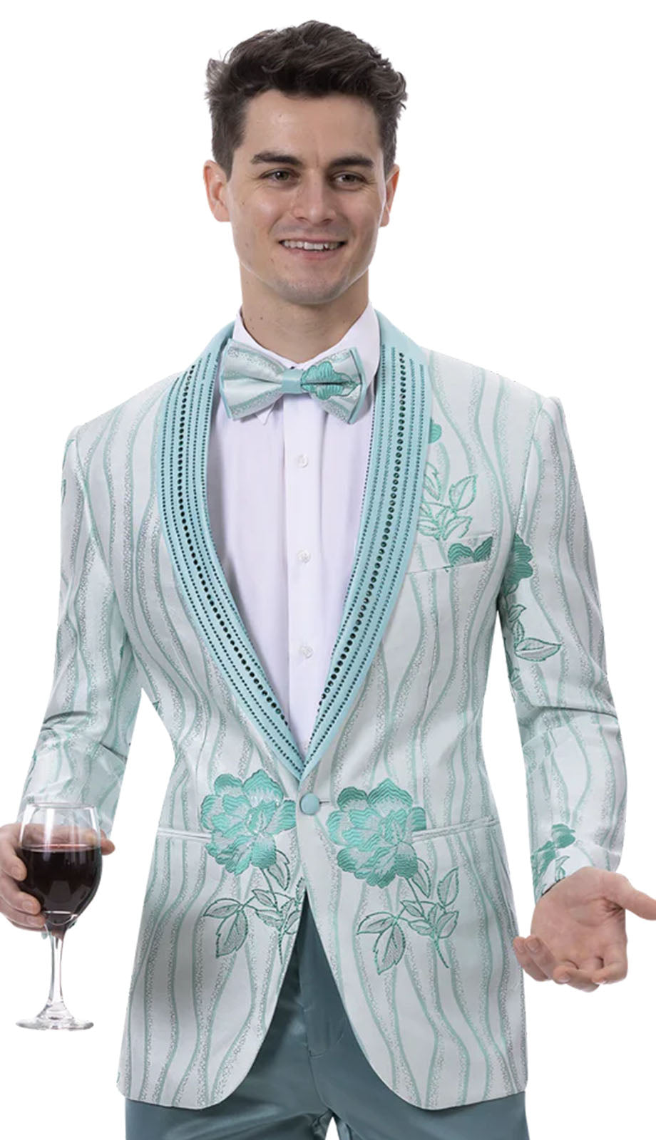 EJ Samuel J182-TEAL Mens Blazer