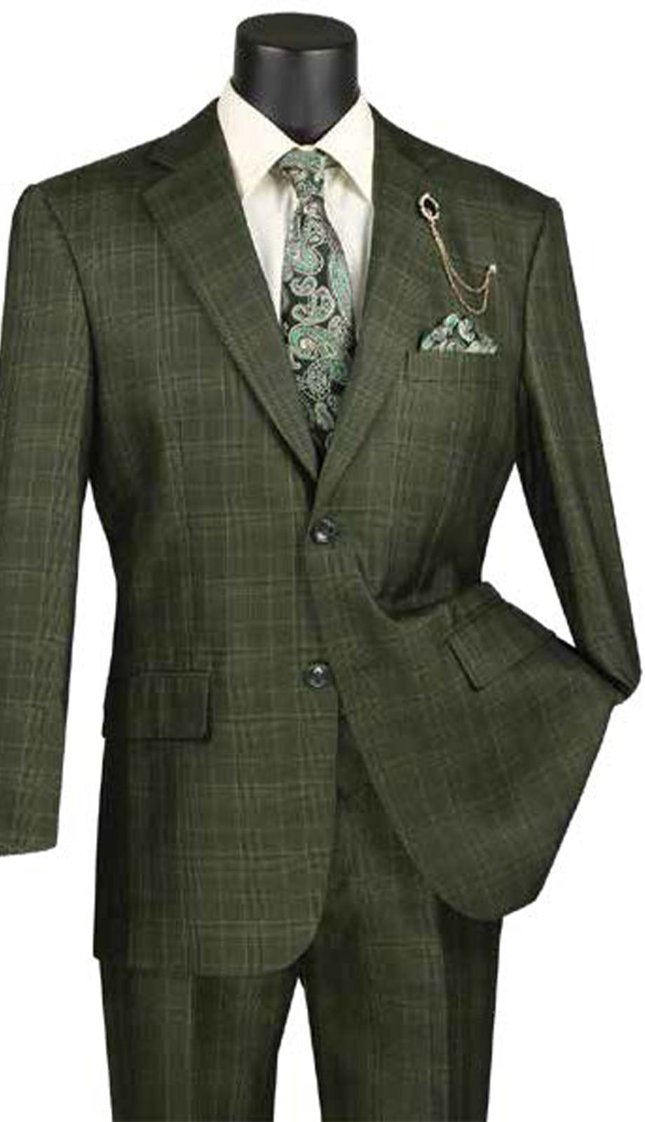 Vinci V2RW-7-OLI Mens Suit