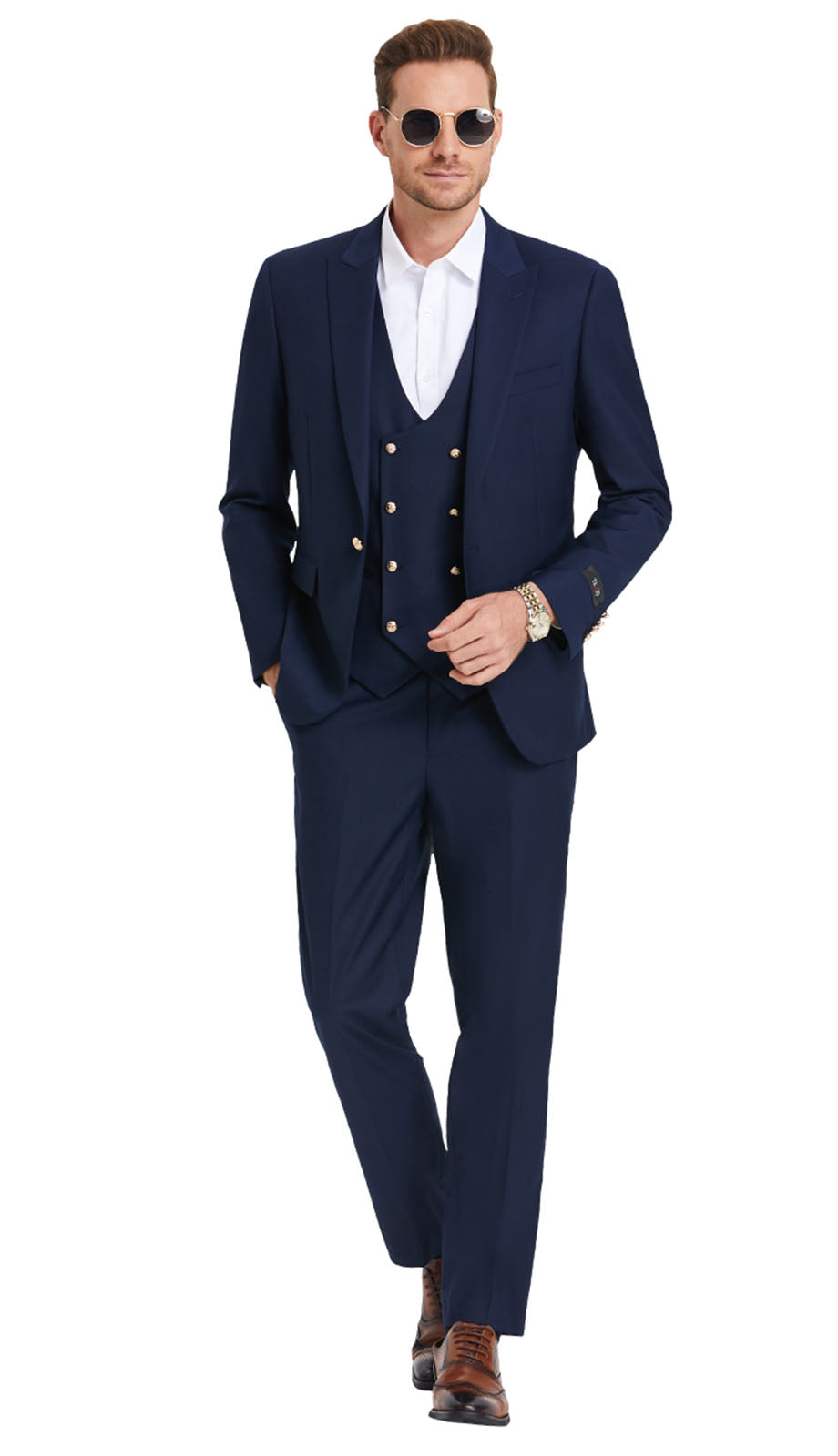 Tazzio M355SK-NVY Mens Suit