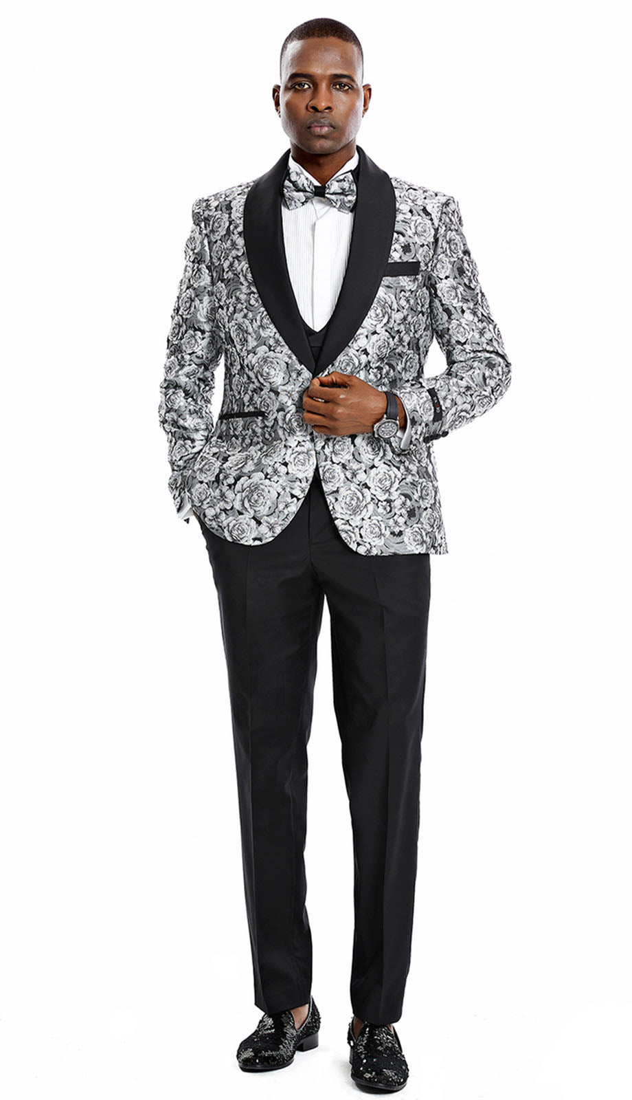 Tazzio M363SK-SIL Mens Suit