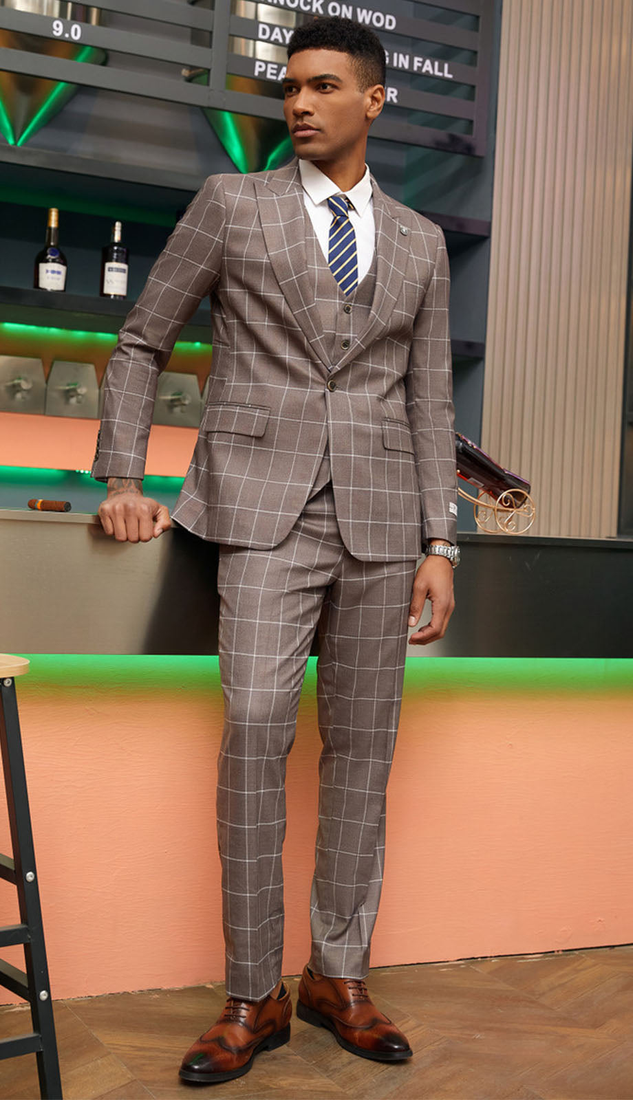 Stacy Adams SM142H1-BRN Mens Suit