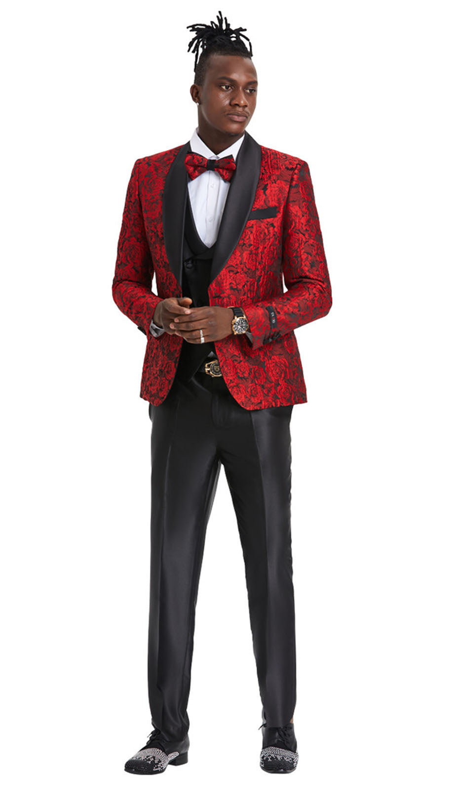 Tazzio M363SK-RED Mens Suit