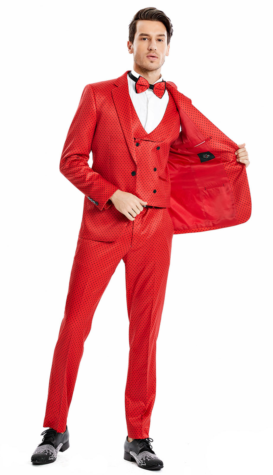 Tazzio M364SK-RED Mens Suit
