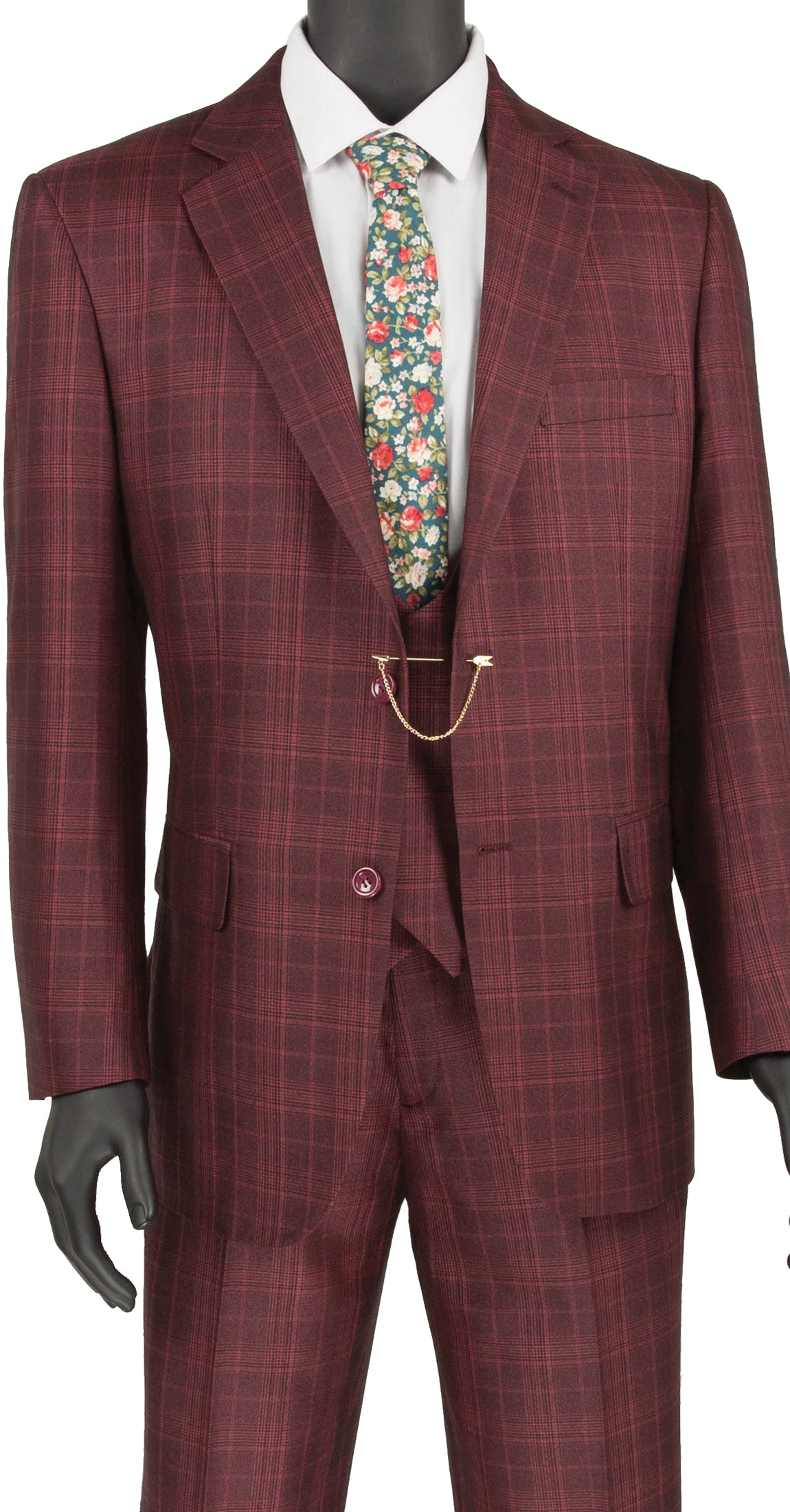 Vinci V2RW-7-BUR Mens Suit