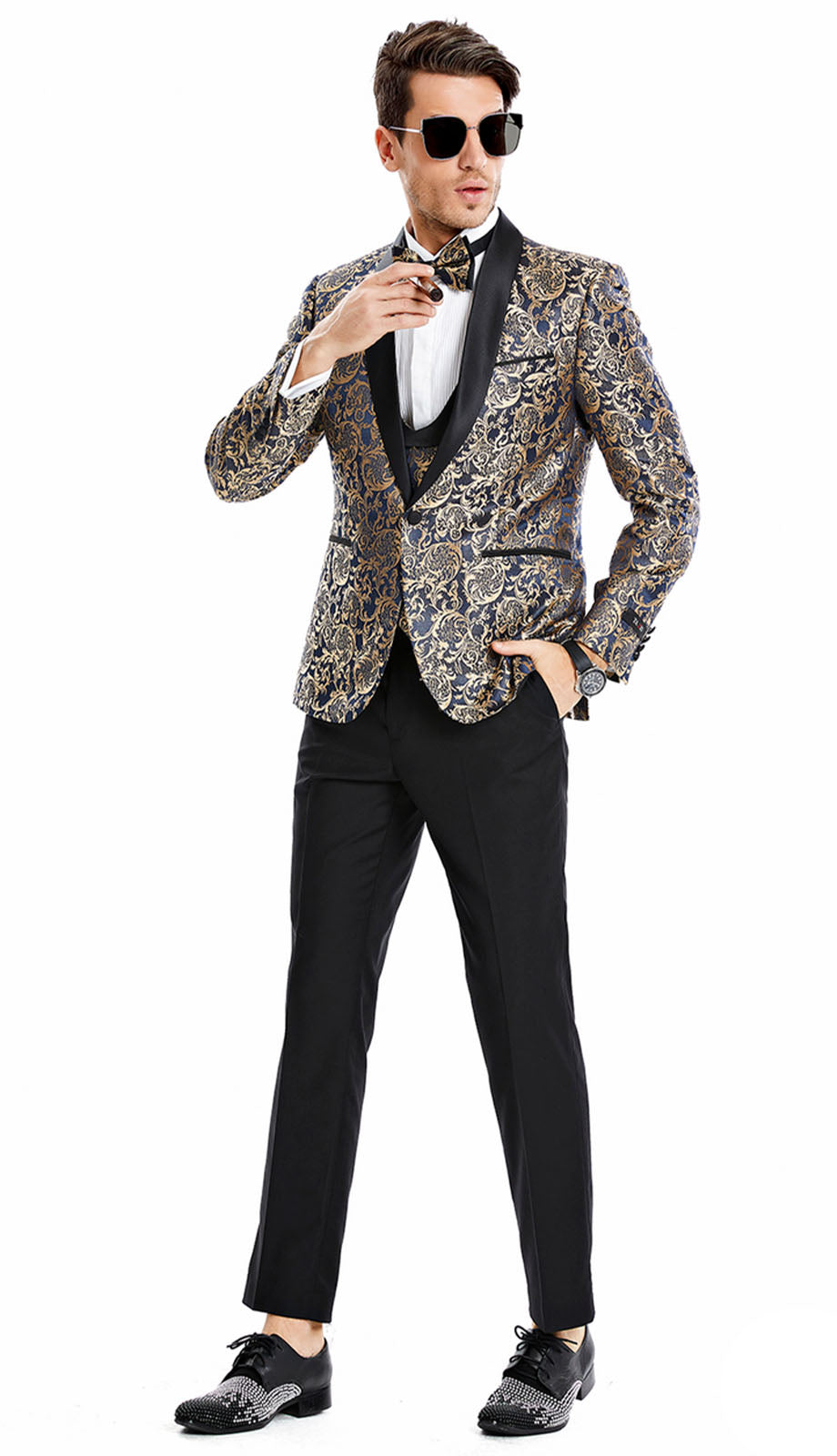 Tazzio M367SK-BLU Mens Suit