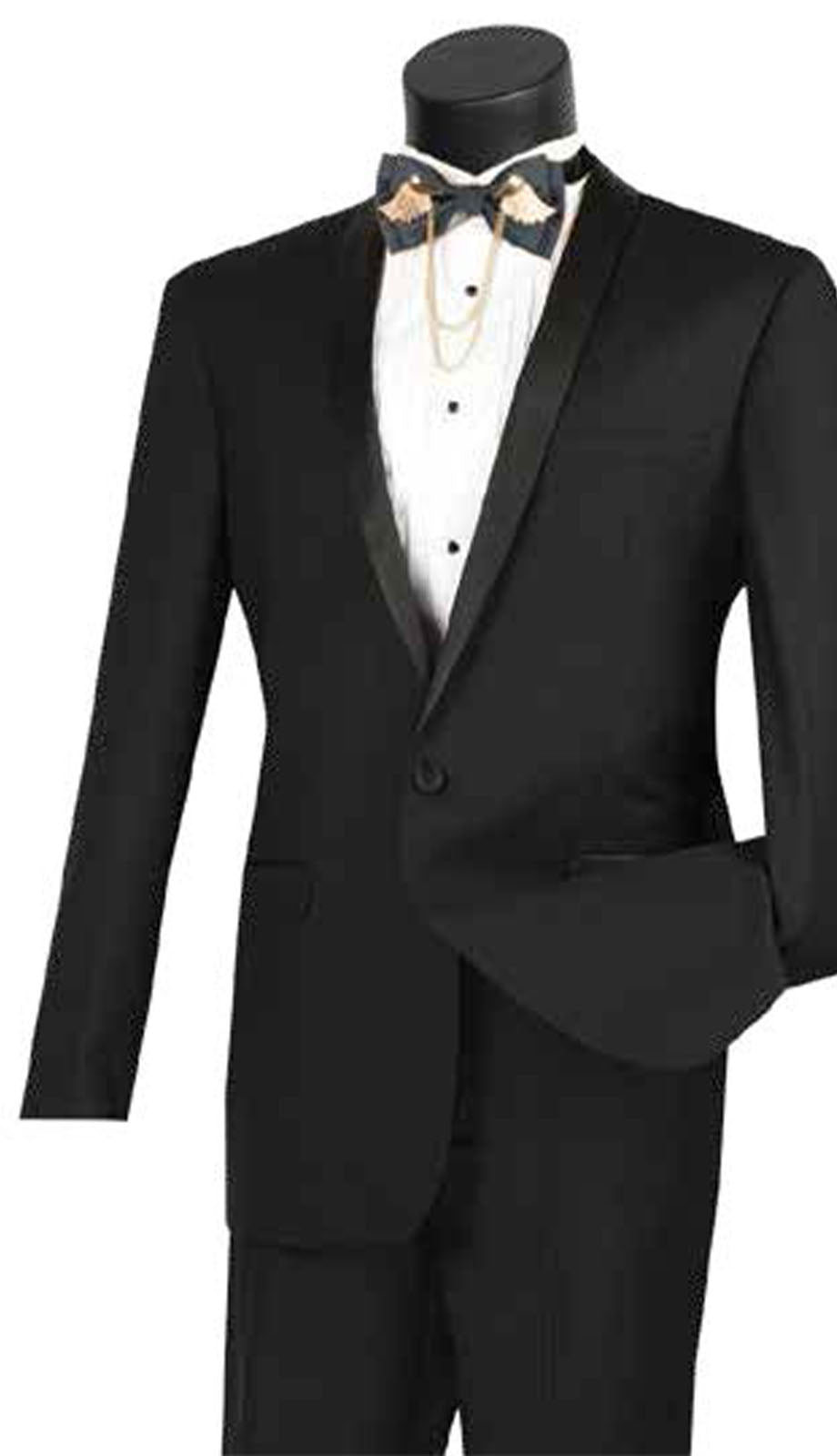 Vinci T-SS-BLK Mens Tuxedo