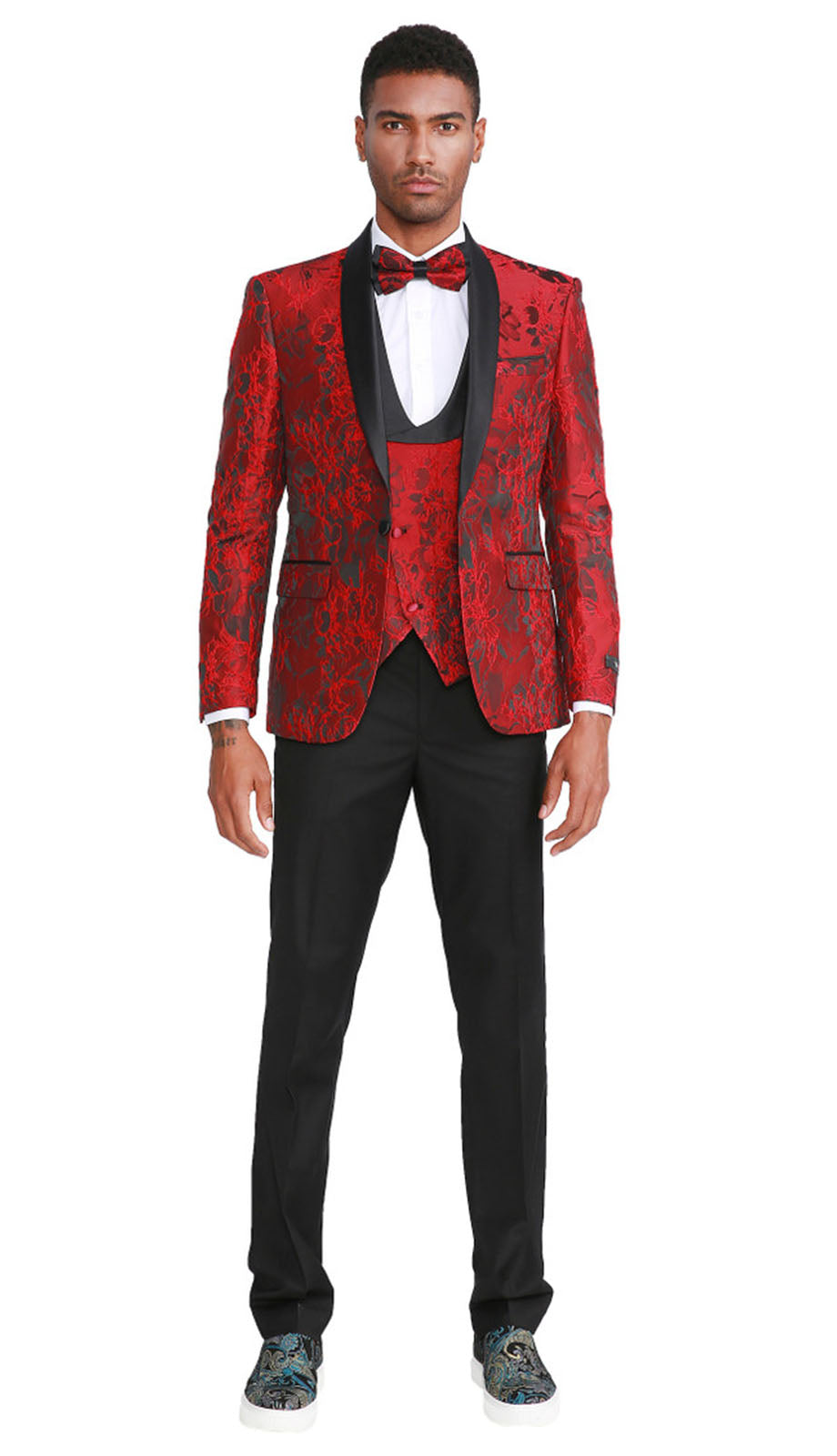 Tazzio M305SK-RED Mens Suit