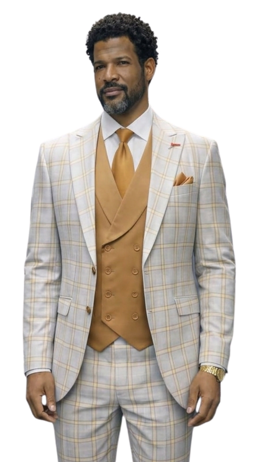 Statement ANGEL-CAMEL-3PC Mens Suit