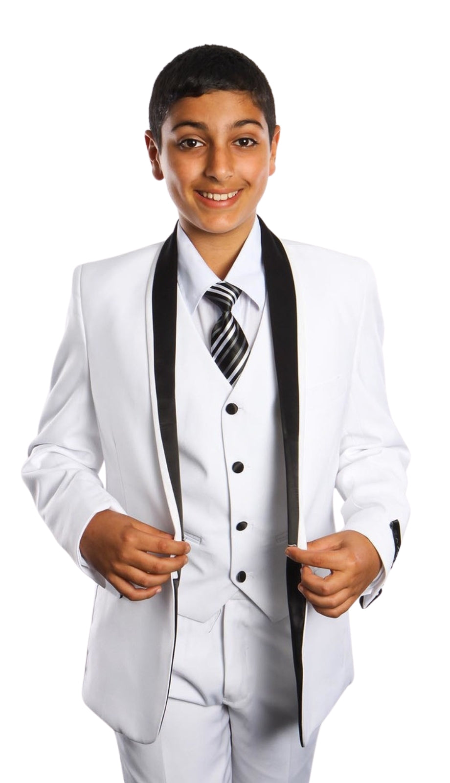 Tazzio B365-04-WHT-BLK Mens Suit