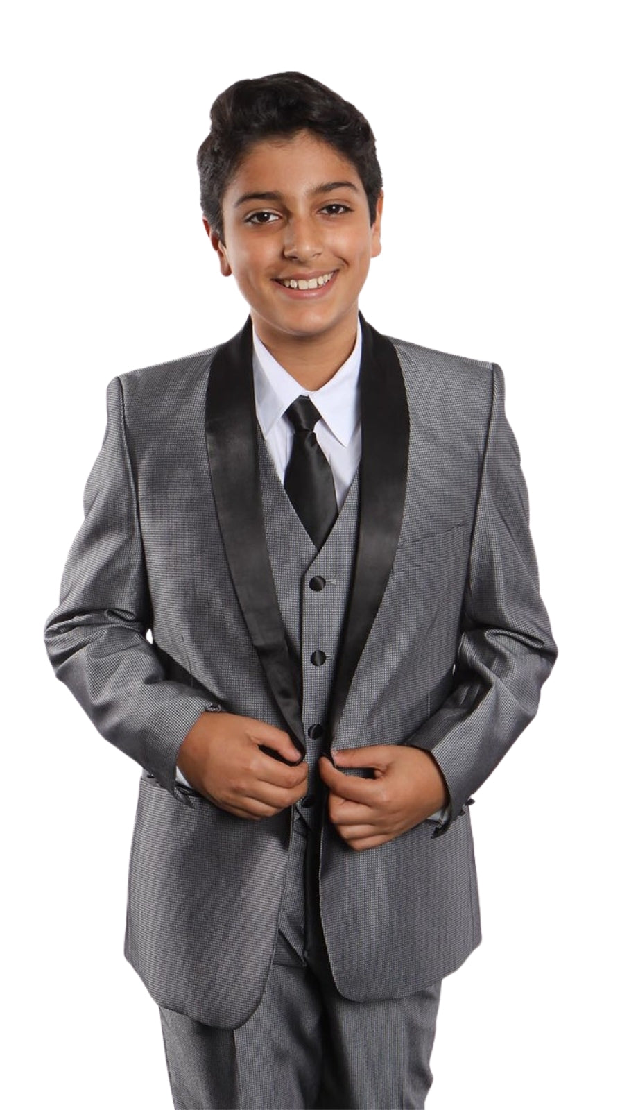 Tazzio B375-01-GRY-BLK Boys Suit