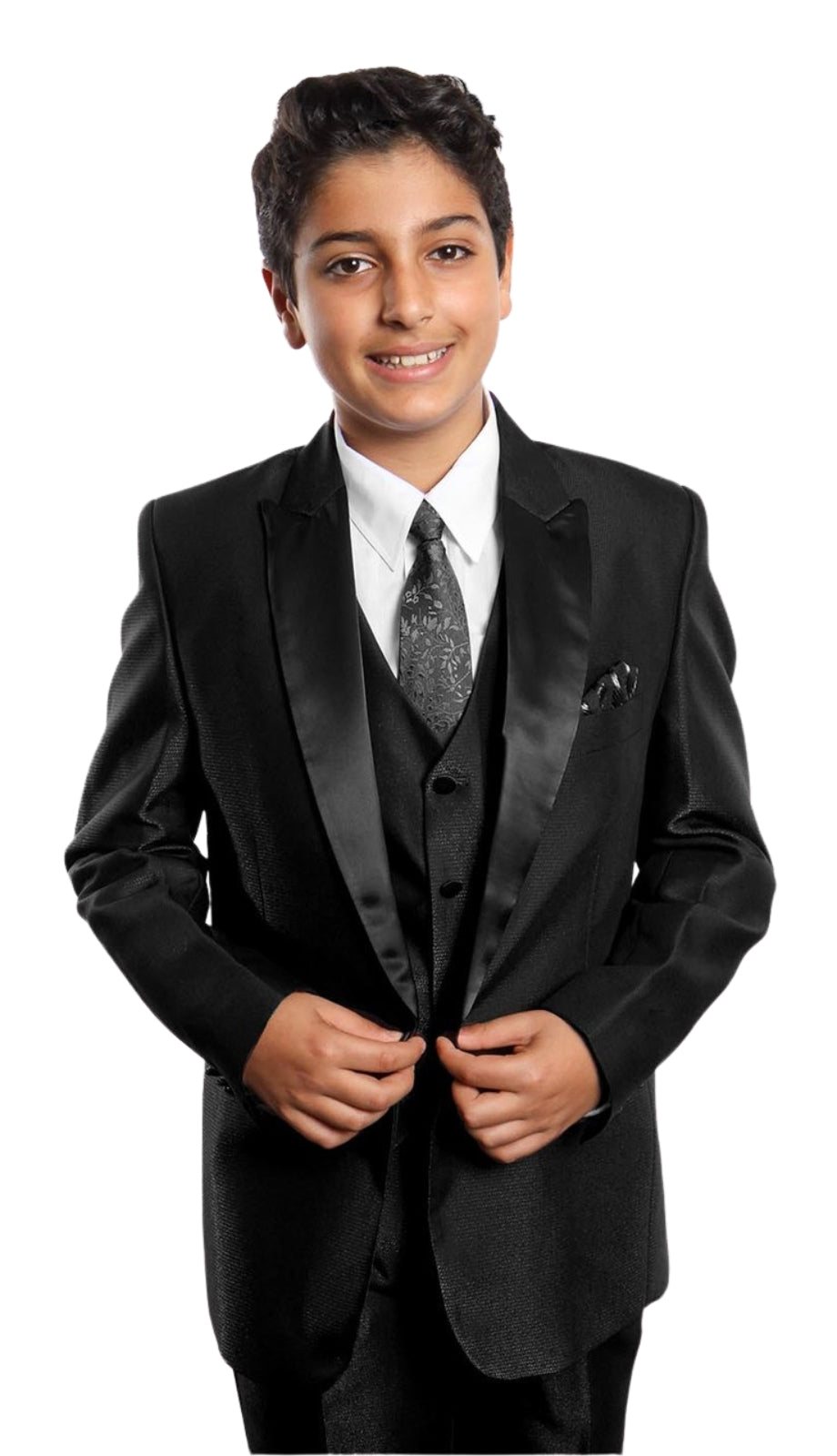 Tazzio B380-01-BLK Boys Suit