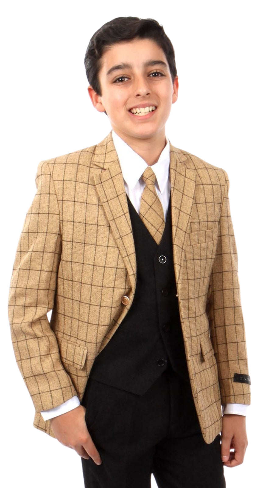 Tazzio B390-04-GOLD-BLACK Boys Suit