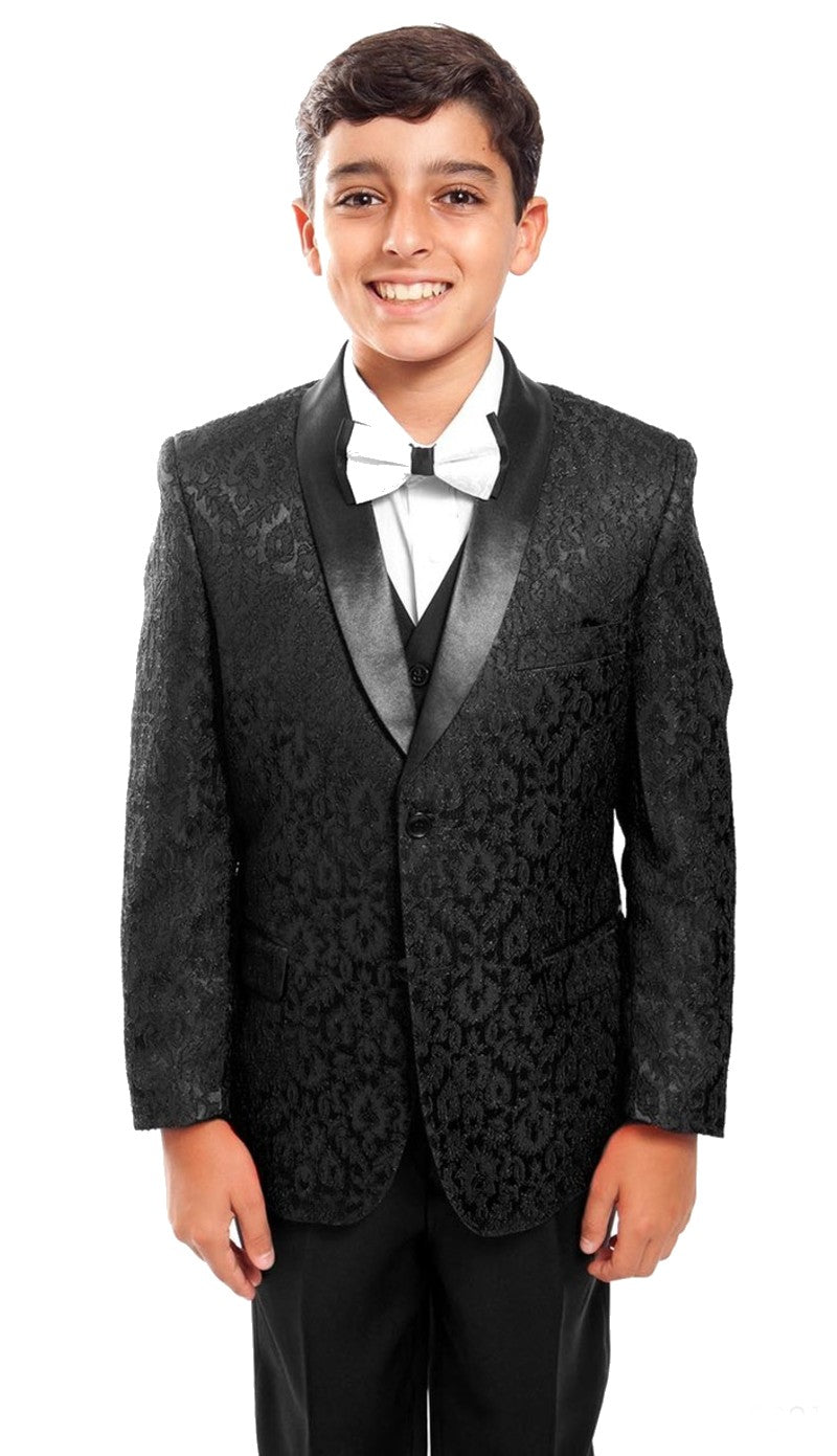 Tazzio B391-01-BLK Boys Suit
