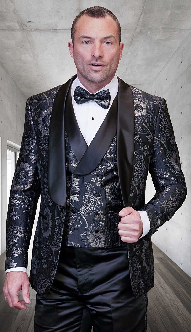 Statement DELANO-3-BLK Mens Suit