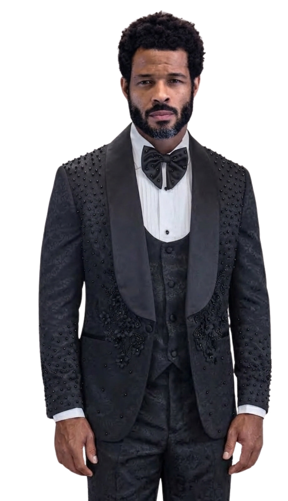 Statement ELIO-BLK-BLK Mens Suit