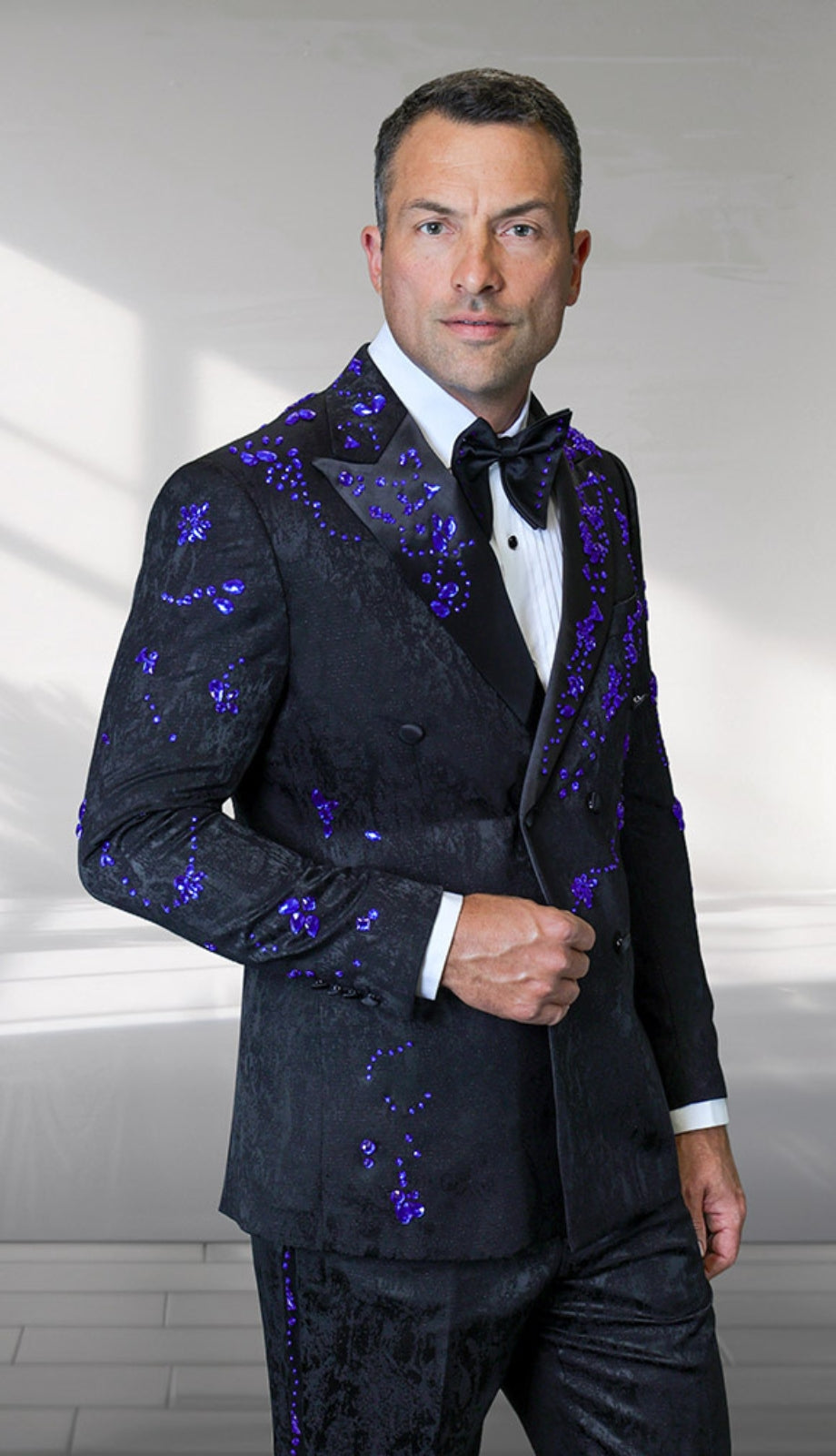 Statement ENZO-BLACK-ROYAL Mens Suit